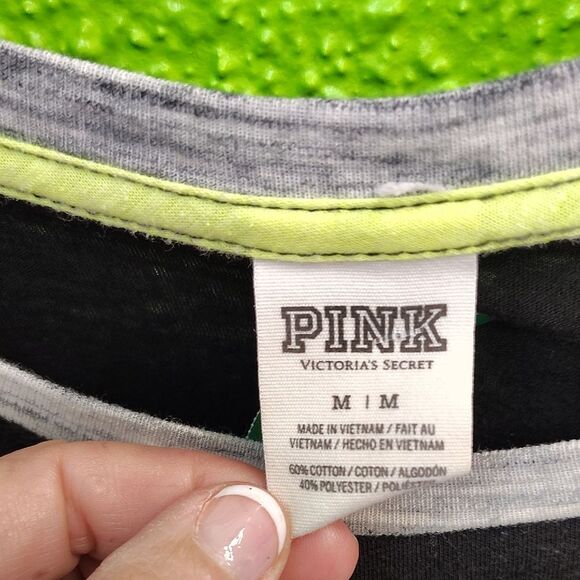 Victoria's Secret Black and Gray Long Sleeve Tee - Picture 2 of 3